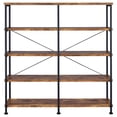 thumbnail image 3 of Analiese 63-inch 4-shelf Double Bookshelf Rustic Nutmeg, 3 of 9