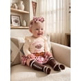 thumbnail image 6 of Loicainy Infant Baby Girl Football Outfit 3 6 12 18 Months Long Sleeve Romper Shorts Headband Stockings Clothes Set, 6 of 9
