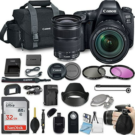 Canon EOS 6D Mark II 26.2MP DSLR Camera Bundle with EF 24-105mm f/3.5-5.6 IS STM Lens + 32GB Sandisk Memory Card + Deluxe Camera Bag + 3 Pc Filter Kit + More (Canon 6d Uk Best Price)