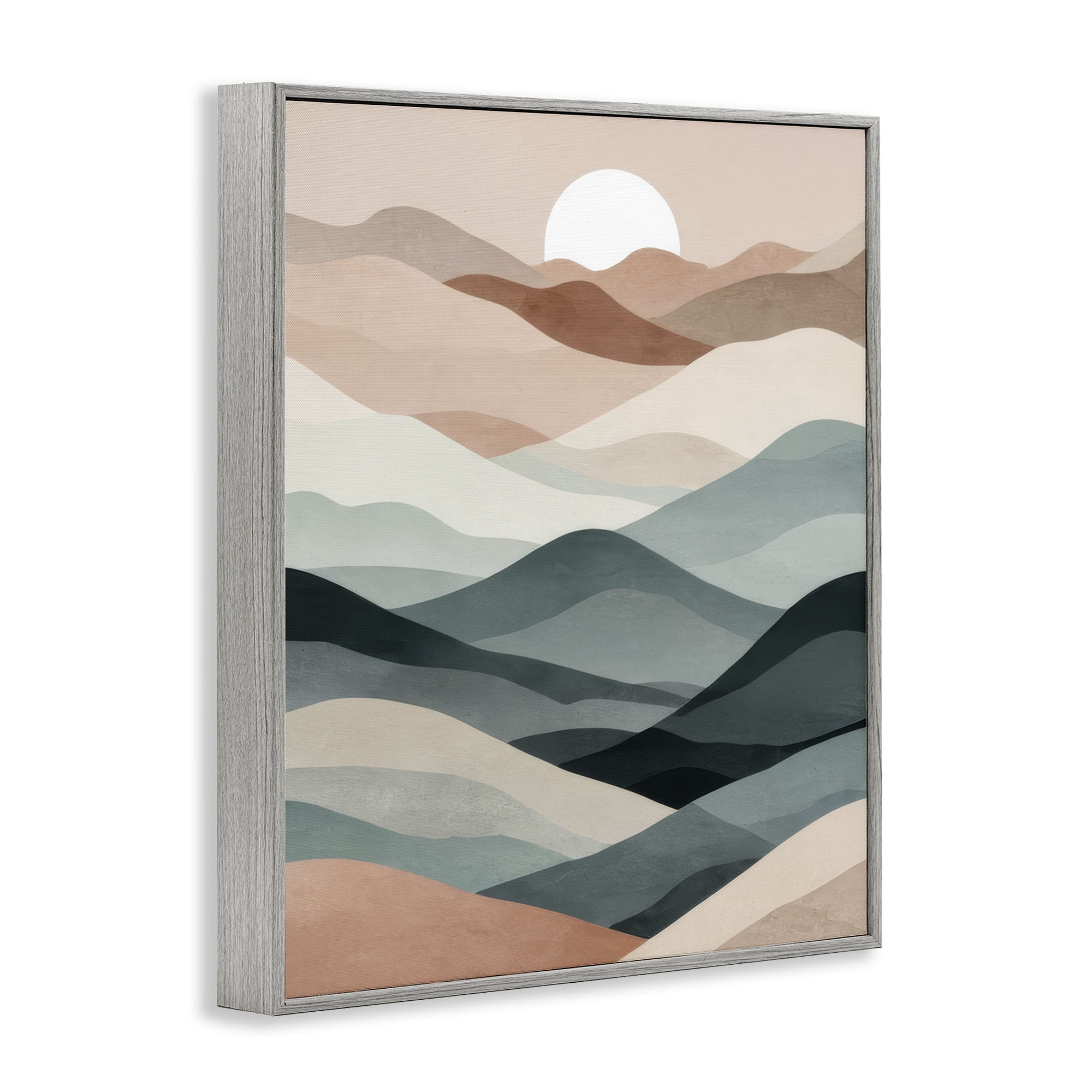 Stupell Industries Silent Dawn Landscape Landscape Painting Gray Framed Art Print Wall Art, 11 x 14