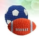 thumbnail image 3 of 2 pelotas deportivas con sonido chirriante, juguetes para masticar y morder, suministros para mascotas para perros y cachorros (1 pelota de rugby, 1 pelota de fútbol, talla L), 3 of 5