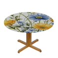 thumbnail image 3 of RUIYC Daisy Flower Table Cover Watercolor Chamomile Flowers Background Elastic Edge Fitted Round Waterproof Reusable Tablecloth for Party Holiday Picnic, 3 of 7