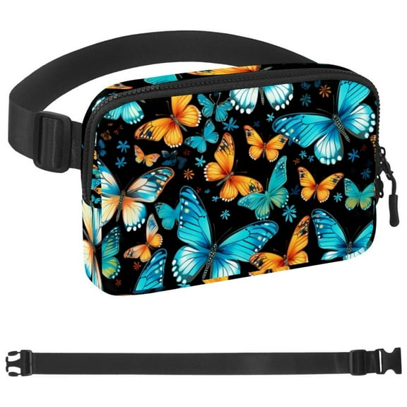 Colorful Butterfly Running Belt Fanny Packs for Women & Men, Waist Pack Runners Bag Money Belt Phone Holder for Running Sports Hiking Traveling