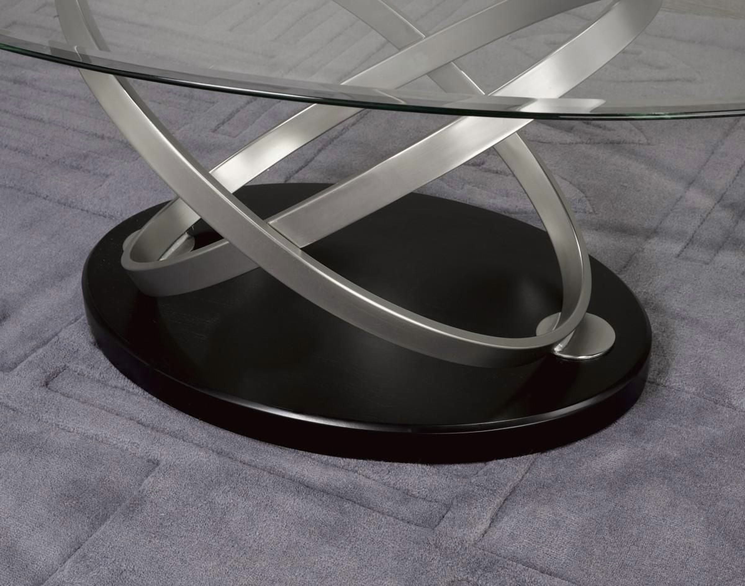 Table Basse Grace à 3 Pièces, Noir/Silver