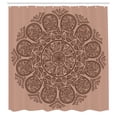 thumbnail image 2 of Ambesonne Oriental Shower Curtain, Abstract Round Mandala Art, 69"Wx70"L, Pale Chocolate, 2 of 4