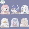 thumbnail image 2 of Cinnamoroll-Bolsa de cosméticos de dibujos animados, bolsa de almacenamiento portátil con cordón, bolsa de regalo, bolsa organizadora, bolsa de aseo con bolsillo de dibujo de tela, 2 of 4