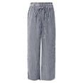 thumbnail image 4 of DHFJKG Summer Pants Women Wide Leg Sweatpants Classic Striped Drawstring Lightweight Breathable Beach Pants Comfortable Trousers, 4 of 5