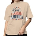 thumbnail image 2 of Smartprints God Bless America Patriotic Women's T-Shirt Natural, Cotton, S, 2 of 4