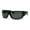 Matte Black Green, variant on Mens Classic 90s Thick Temple Rectangular Biker Sunglasses Shiny Black Green
