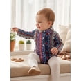 thumbnail image 4 of Baby Boy Cowboy Romper Shirt Button Down Lapel Neck Long Sleeve  one-piece  Western Clothes, 4 of 9