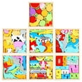 thumbnail image 3 of Wooden Toddler Puzzles, Montessori Toys for 1 2 3 Year Old Boys, Toys for 1 2 3 Year Old Boy Birthday Gifts, 12 Pack Marine Animals Toddler Learning Educational Puzzles, 3 of 9