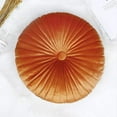 thumbnail image 1 of Nvzi Cojín decorativo redondo con inserto, cojín de terciopelo de color liso para sofá de dormitorio (14" x 14" x 3", naranja), 1 of 3