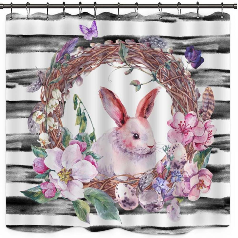 Clearance! Happy Easter Shower Curtain,Waterproof Polyester Bath