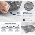thumbnail image 2 of PLERISE 30x17 in Non Slip Bathtub Mat, Anti Skid Shower Mat with Strong Suction Cups and Quick Drain Holes, Machine Washable, Gray, 2 of 5