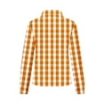 thumbnail image 4 of Women Loose Button up Shirts Striped Print Rolled Long Sleeve Lapel Collar Lightweight Casual Blouses Tunic Tops(Orange,XL), 4 of 6