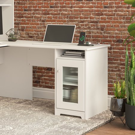 UPC: 0042976157579 | Bush Furniture Cabot Desk Return with Storage by White Pewter Finish