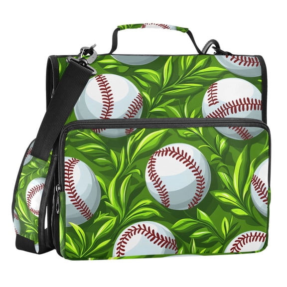 ALAZA Zipper Binder Baseball on Grass 3 Ring Trapper Keeper File Folder Organizer Bag