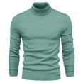 thumbnail image 3 of PuLe Long Sleeve Shirts for Men Men's Solid Color High Neck Pullover Long Sleeved Loose Base Shirt Top Sweater Turtleneck Sweater, 3 of 4