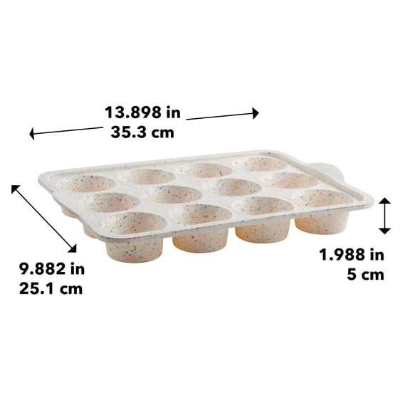 HOARBOEG 12-Cup Silicone Muffin Pan with Steel Frame, Non-Stick Cupcake Mold – Flexible Baking Tray for Oven, Freezer & Toaster Oven, BPA-Free Reusable Cupcake Tin