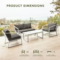 thumbnail image 5 of Sunset & Cie 4-Piece Aluminum Modern Patio Furniture Set with 1 Loveseat and Coffee Table, 5 of 7