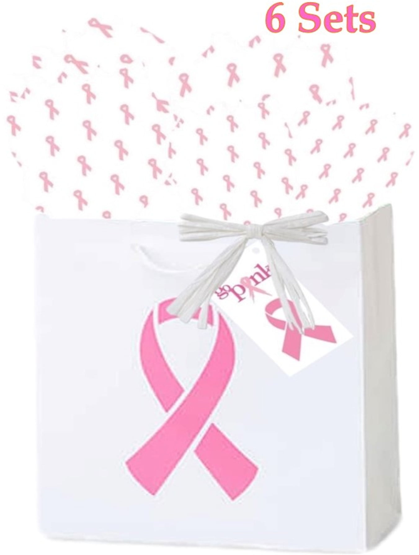 Personalized Breast Cancer Awareness Pinstripes Hersheys Kisses in Organza  Bags with Gift Tag