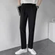 thumbnail image 4 of Pantalones de traje elásticos de negocios para hombre, rectos, holgados, de sastrería social, drapeados, de verano, negros, 9, recortados, fluidos, elásticos, 2024, 4 of 5