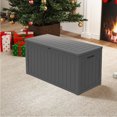 thumbnail image 3 of Decksplore 100 Gallon Lockable Resin Deck Box, Waterproof & Outdoor Storage Box for Outdoor Cushion Storage and Outdoor Delivery Storage, Brown, 3 of 8