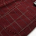 thumbnail image 5 of Odeerbi Men's 2025 Casual Plaid Pants Stretch Suit Pants Slim Striped Trousers Burgundy, 5 of 6