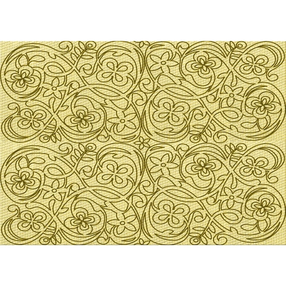 Ahgly Company Indoor Rectangle Patterned Dark Golden Rod Brown Area Rugs, 2' x 3'