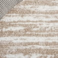 thumbnail image 6 of SAFAVIEH Tahoe Tyson Striped Shag Runner Rug, Ivory/Gold, 2' x 8', 6 of 7
