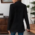thumbnail image 7 of UAMVSH Women Fashion Double Breasted Cardigan Jackets Trendy Long Sleeve Stand Collar Baggy Blazer Casual Button Dressy Suit Tops(Large,Black), 7 of 7