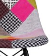 thumbnail image 3 of 2xhome - Set of 2 Fabric Patchwork Ann - Fabric Side Black Dark Wood Legs Eiffel Dining Room Chair - Lounge Chair No Arm Armless Less Chairs Seats, 3 of 6