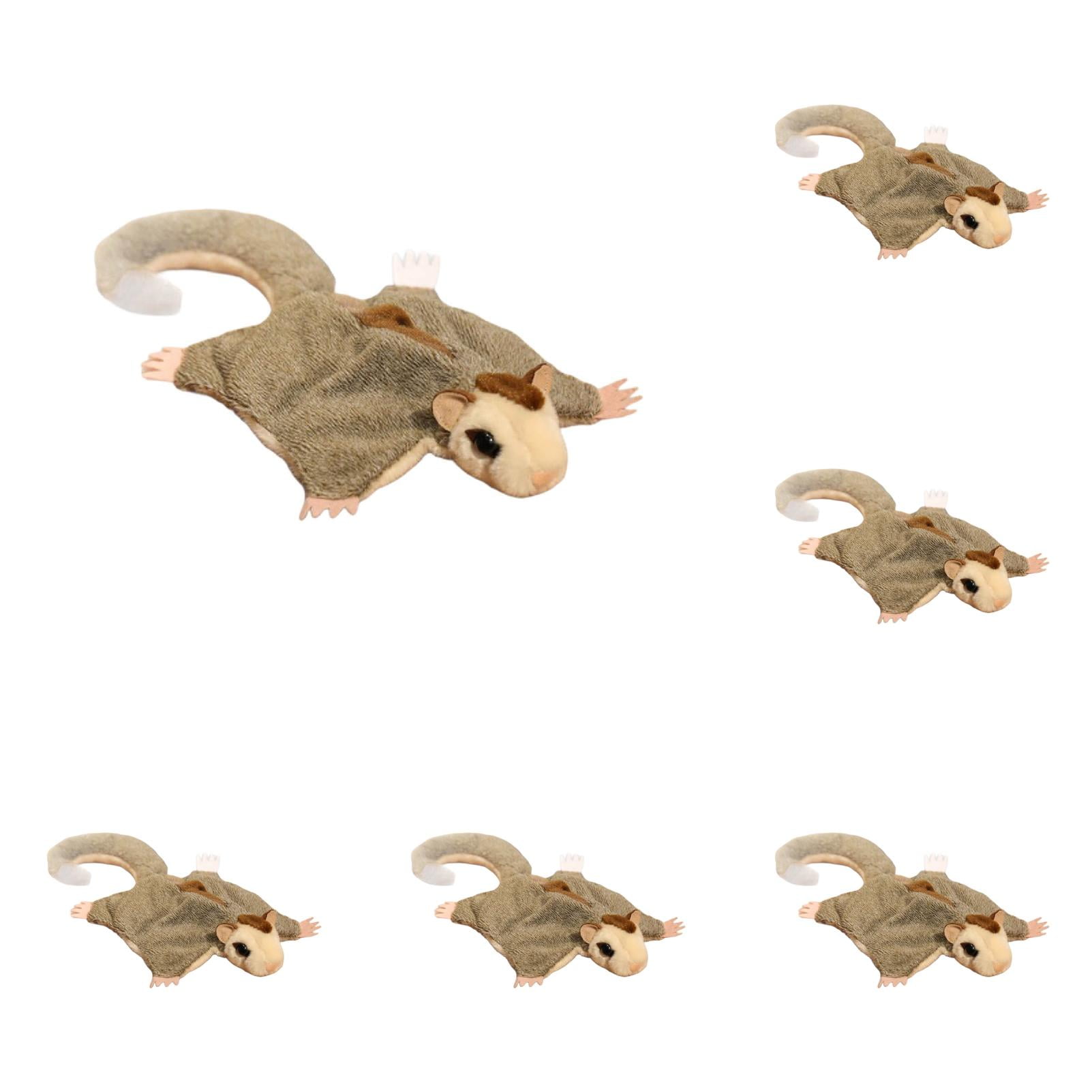 Flying Squirrel Toy Soft Cute Stuffed Animal Doll For Kids Adults Collectors Home 33X19 cm Grey 6PCS
