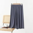 thumbnail image 5 of Antinious Women Summer Elastic Waist Soft Ice Silk Loungewear Comfy Loose Casual Sleep Half Shorts Pant, 5 of 5