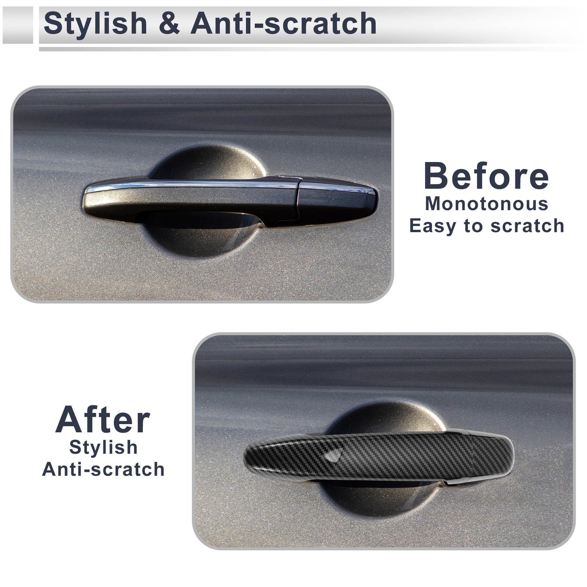 Unique Bargains Door Handle Cover Trim for Toyota Highlander 2008-2013 Black ABS