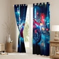 thumbnail image 3 of Castle Fairy Neon Sport Bike Curtains Pack of 2 (42x84 Each) for Boys, City Night Print Curtains Blackout for Bedroom, Red Blue, 3 of 6