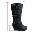thumbnail image 2 of Bottes Mode pour Femmes à Fermeture Éclair Hauteur Genou, Talon Compensé Décontracté, Chaussures d'Hiver ( Noir, 10), 2 of 5