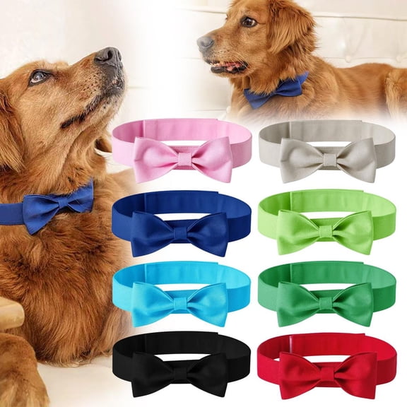 Goowood Dog Bow Tie Collar Adjustable Cotton Canvas Pet Bowtie for Wedding Party Special Occasions Formal Wear Cat and Dog Accessories