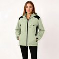thumbnail image 5 of WTOBBY Women's Solid Color Hooded Long Sleeved Windbreaker for Mountaineering Sports, Waterproof Jacket and Top for Outdoor Adventures,Beige 5XL, 5 of 5