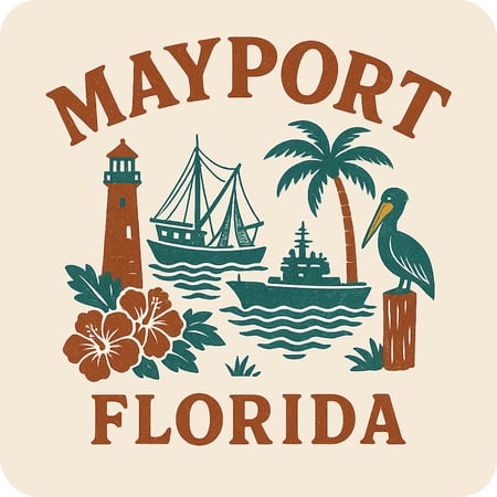Mayport Florida Keepsakes Souvenir Vinyl Sticker – Destination Travel Keepsake Collectible (3-Inches Wide)