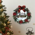 thumbnail image 4 of Christmas Decoration Wreaths for Front Door,Outdoor Christmas Wreaths for Windows,Wreaths for Xmas Outside,Christmas Garland Snow House Living Room Glass Window Holiday Scene Decorative Wall Stickers, 4 of 6