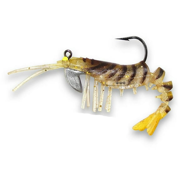 Egret Baits Vudu Rattler Shrimp Swimbait 3.5 Clr Gld Flk/Blk St