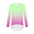 thumbnail image 5 of NAISIBABY Girls T Shirts with Lace, Irregular Hem Long Sleeve Crewneck Kids Casual Fashion Tops Hot Pink 14T, 5 of 6