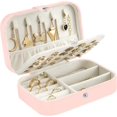 thumbnail image 1 of Jewellery Box Small Travel Jewelry Organiser Storage Case for Necklace Rings Bracelets Earrings Premium Faux PU Leather Jewellery Gift Box Girls Women, 1 of 5