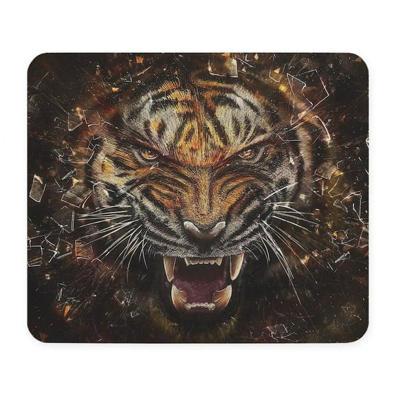 CafePress - Angry Tiger Breaking Through Glass Mousepad - Non-slip Rubber Mousepad, Gaming Mouse Pad