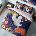 thumbnail image 1 of Crane Funda Nórdica Funda nórdica japonesa, flores de colores Juego de cama Azul, 1 of 9