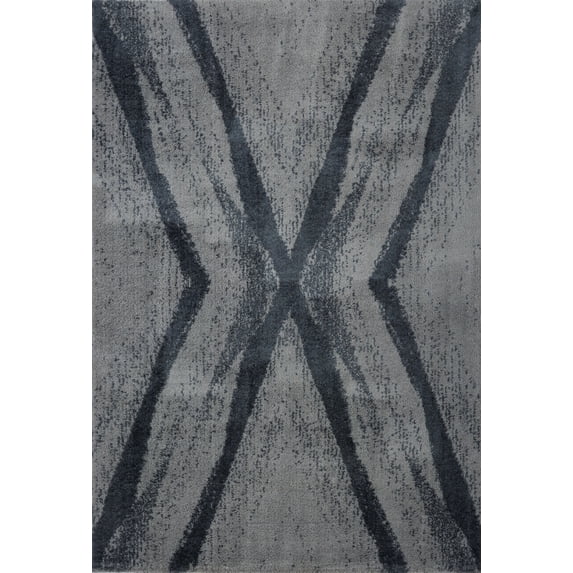 Ladole Rugs Stylish Modern Abstract Jasper Contemparory Elegent Soft Shag Shaggy Grey Area Rug Carpet 4x6 (3'11" x 5'7", 120cm x 170cm)