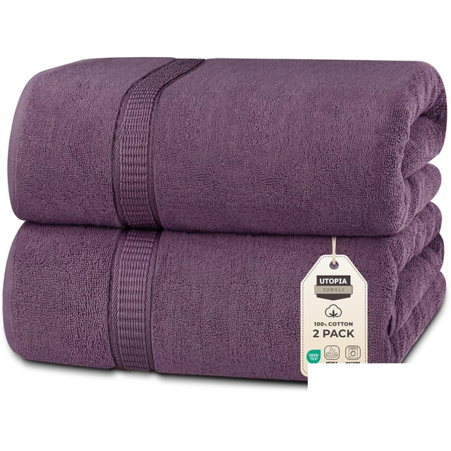 Utopia Towels – Lujosa Sábana De Baño Jumbo De 2 Piezas – 600 Gsm 100% Algodón Hilado En Anillo, Toalla De Baño Extra Grande Altamente Absorbente Y De Secado Rápido – Toalla De Calidad De Hotel Súper