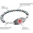 thumbnail image 4 of Dynamic QR Code Medical Alert Bracelet for Women | Round Abalone Shell Beads & Stainless Steel ID | Scan to Edit Emergency Info, Allergy & Diabetes ID Jewelry, Double Lobster Clasp, Adjustable, 4 of 5