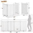 thumbnail image 2 of Alden Design 36″ Tall 4-Panel Foldable Freestanding Wooden Dog Gate for Small Pet, White, 2 of 8